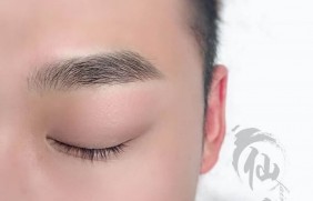 男士半永久线条眉前后对比图片